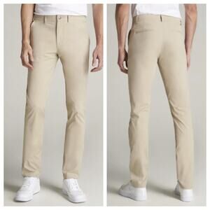 American Tall Men's Tapered Fit Traveler Chino Pants Light Khaki Size 40x36